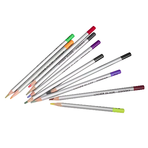 Underglaze Pencils for Pottery – 10-Color Set for Fine Detailing, Outlining, Shading & Signing | Ceramic Decorating Tools