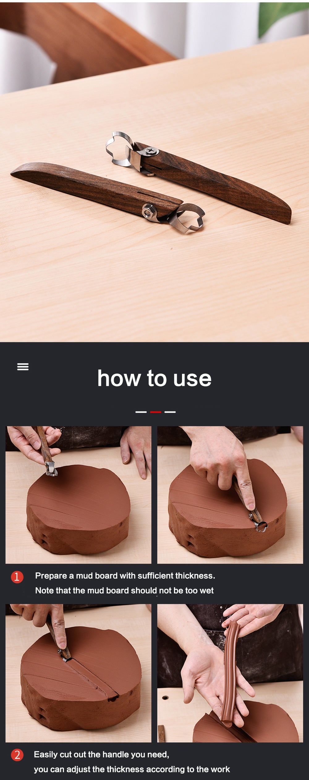 Mug/Cup Utensil Handle Scraper Pottery Carving Tool