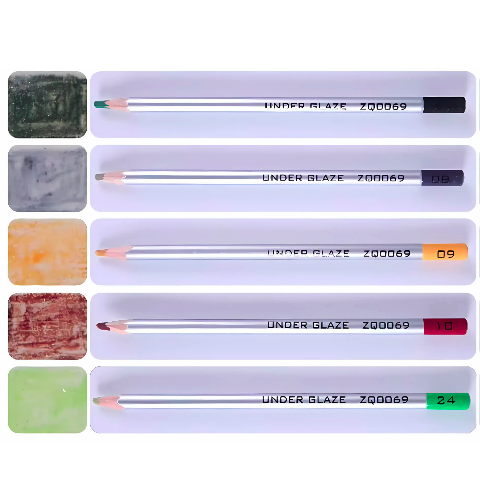 Underglaze Pencils for Pottery – 10-Color Set for Fine Detailing, Outlining, Shading & Signing | Ceramic Decorating Tools