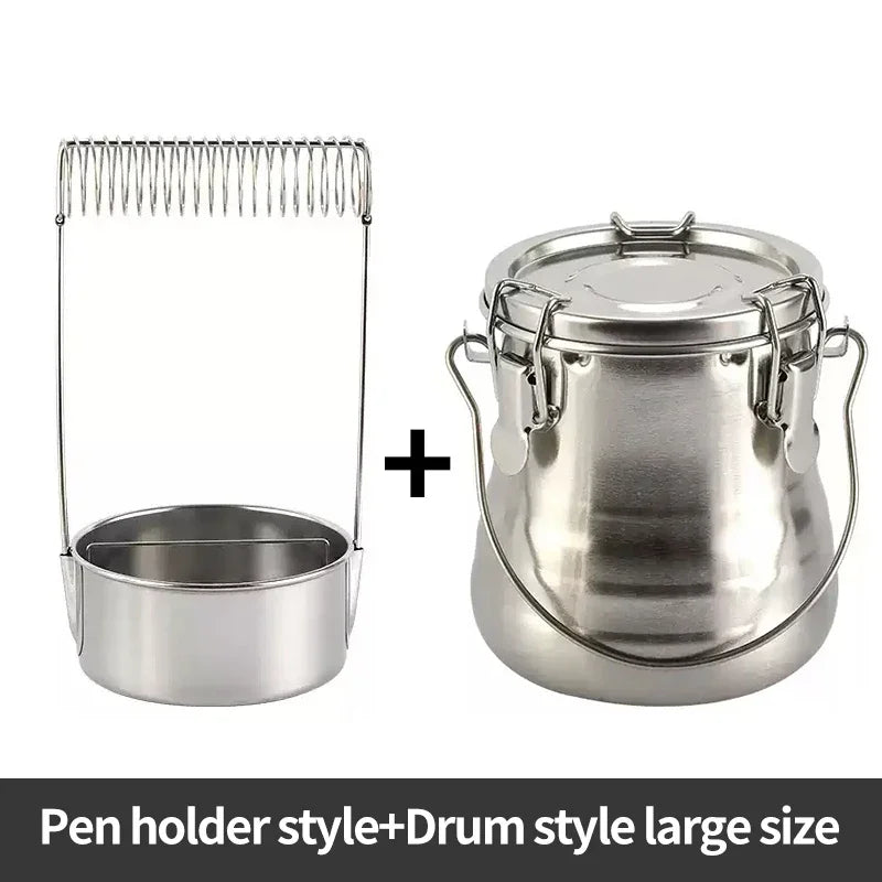 Premium Oil Painting Brush Stainless Steel Washing Bucket – Sealed Portable Pen-Washing & Drying Holder for Artists, Leak-Proof Art Supplies Cleaner