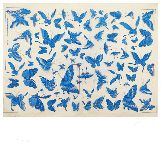 Pottery Underglaze Transfer Paper – Blue and White Floral Decal Sheets for Ceramic and Porcelain Decoration