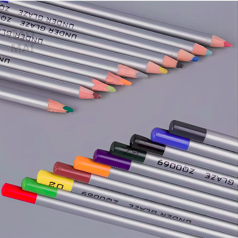 Underglaze Pencils for Pottery – 10-Color Set for Fine Detailing, Outlining, Shading & Signing | Ceramic Decorating Tools
