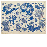 Pottery Underglaze Transfer Paper – Blue and White Floral Decal Sheets for Ceramic and Porcelain Decoration
