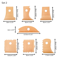 7-Piece Wooden Rib Tools for Clay – Durable Hardwood Pottery Set (Set 1 & Set 2)