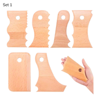 7-Piece Wooden Rib Tools for Clay – Durable Hardwood Pottery Set (Set 1 & Set 2)