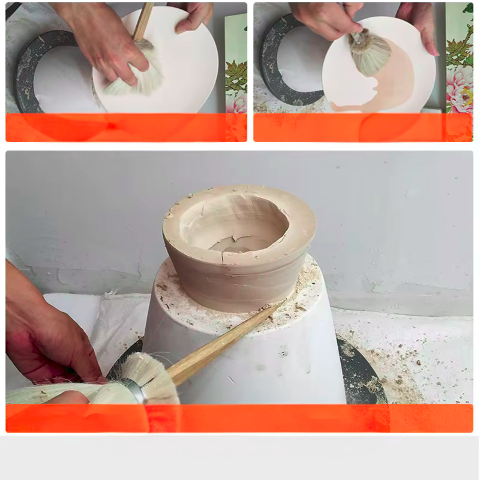 Large Head Bamboo Pottery Brush