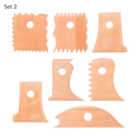 7-Piece Wooden Rib Tools for Clay – Durable Hardwood Pottery Set (Set 1 & Set 2)
