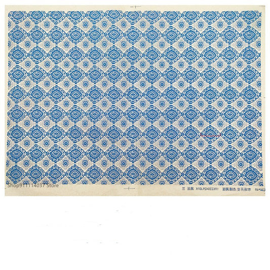 Pottery Underglaze Transfer Paper – Blue and White Floral Decal Sheets for Ceramic and Porcelain Decoration