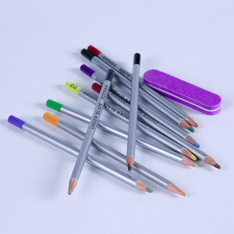 Underglaze Pencils for Pottery – 10-Color Set for Fine Detailing, Outlining, Shading & Signing | Ceramic Decorating Tools