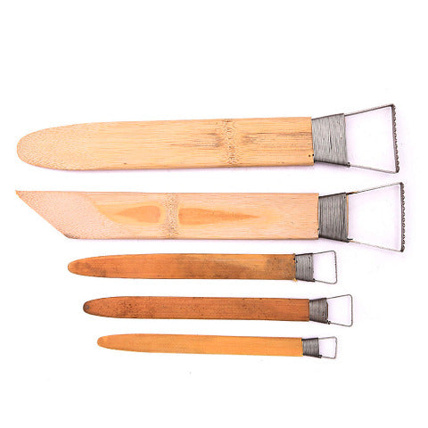 5-Piece Pottery Texture Trimming Tool Set – Versatile Clay Detailing in 5 Sizes