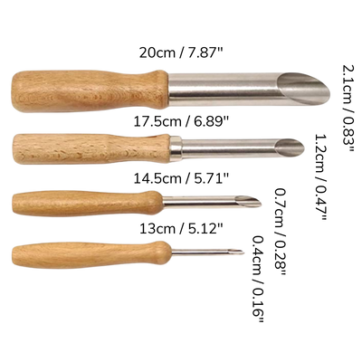 Hole Cutter/Hole Maker Set for Clay – Premium Wooden Handle Set