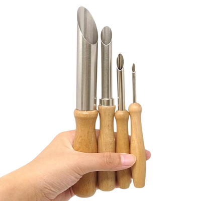 Hole Cutter/Hole Maker Set for Clay – Premium Wooden Handle Set