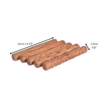 High Quality Wooden Texture Roller for Clay – Hardwood Engraved Rolling Pin Set