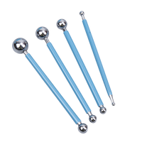 Set of 4 Metal Ball Stylus for Clay – High-Quality Dotting & Sculpting Tool Set
