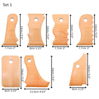7-Piece Wooden Rib Tools for Clay – Durable Hardwood Pottery Set (Set 1 & Set 2)