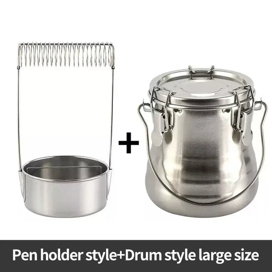 Premium Oil Painting Brush Stainless Steel Washing Bucket – Sealed Portable Pen-Washing & Drying Holder for Artists, Leak-Proof Art Supplies Cleaner
