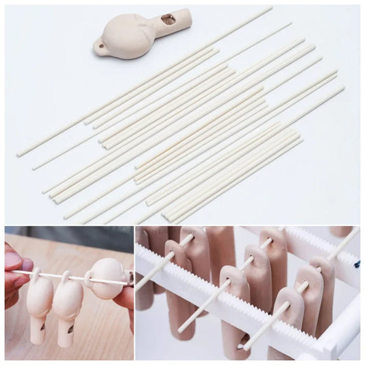 10pcs10/20cm High Temperature Kiln Stick Jewelry Holder Ceramic Hanging Heat Resistant Rod Refractory Clay Supplies Burn Rods