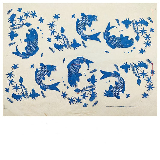 Pottery Underglaze Transfer Paper – Blue and White Floral Decal Sheets for Ceramic and Porcelain Decoration