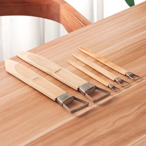 5-Piece Pottery Texture Trimming Tool Set – Versatile Clay Detailing in 5 Sizes