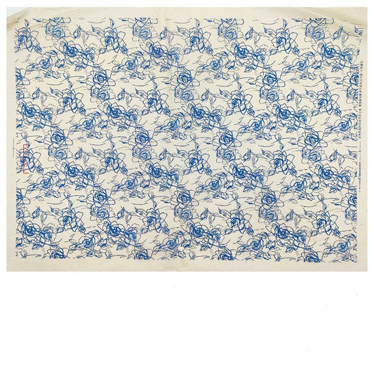 Pottery Underglaze Transfer Paper – Blue and White Floral Decal Sheets for Ceramic and Porcelain Decoration