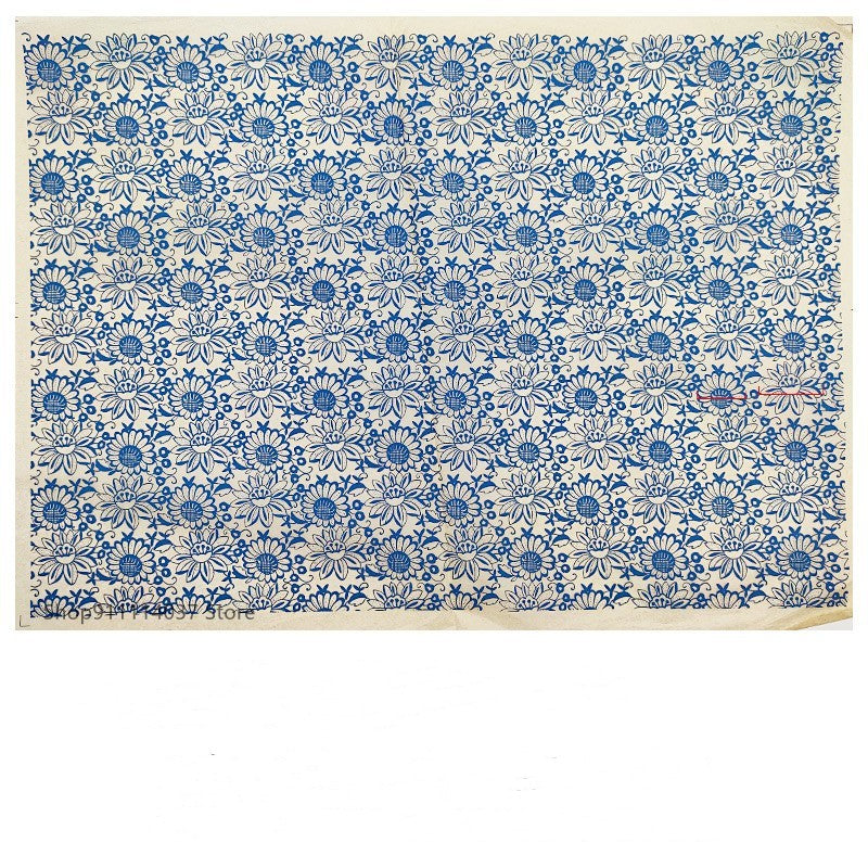Pottery Underglaze Transfer Paper – Blue and White Floral Decal Sheets for Ceramic and Porcelain Decoration