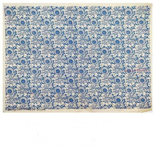 Pottery Underglaze Transfer Paper – Blue and White Floral Decal Sheets for Ceramic and Porcelain Decoration